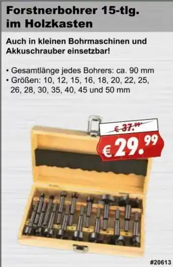 Stabilo Fachmarkt Forstnerbohrer 15 tlg. im Holzkasten Angebot