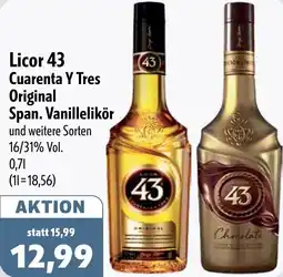 Aktiv Irma Licor 43 Cuarenta Y Tres Original Span. Vanillelikör Angebot