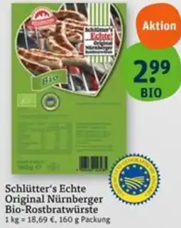 tegut Schlütter's Echte Original Nürnberger Bio-Rostbratwürste Angebot