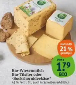 tegut Bio-Wiesenmilch Bio-Tilsiter oder Bockshornkleekäse Angebot