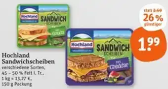 tegut Hochland Sandwichscheiben Angebot