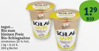 tegut tegut Bio zum kleinen Preis Bio-Schlagsahne Angebot