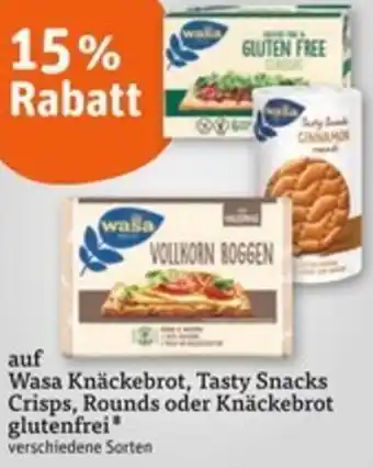 tegut Wasa Knäckebrot, Tasty Snacks Crisps, Rounds oder Knäckebrot glutenfrei Angebot