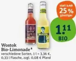 tegut Wostok Bio-Limonade Angebot