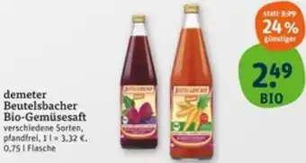 tegut demeter Beutelsbacher Bio-Gemüsesaft Angebot