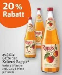 tegut Säfte der Kelterei Rapp's Angebot