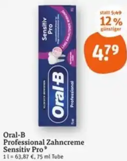 tegut Oral-B Professional Zahncreme Sensitiv Pro Angebot