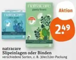 tegut natracare Slipeinlagen oder Binden Angebot