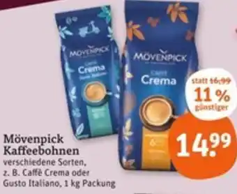 tegut Mövenpick Kaffeebohnen Angebot