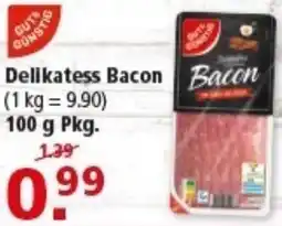 Multi Markt Gut & Günstig Delikatess Bacon Angebot