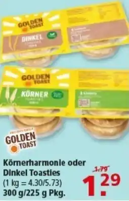 Multi Markt GOLDEN Toast Körnerharmonie oder Dinkel Toasties Angebot