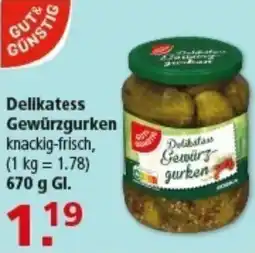 Multi Markt GUT & GÜNSTIG Delikatess Gewürzgurken Angebot