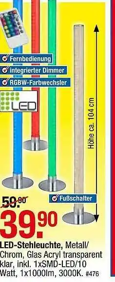 Möbelpiraten Led-stehleuchte Angebot