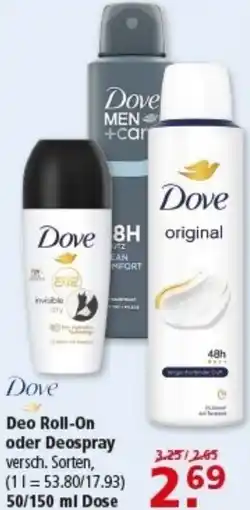 Multi Markt Dove Deo Roll-On oder Deospray Angebot