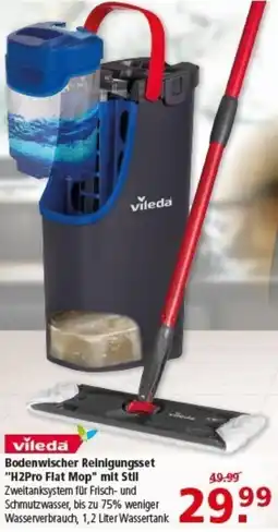 Multi Markt Vileda Bodenwischer Reinigungsset "H2Pro Flat Mop" mit Stil Angebot