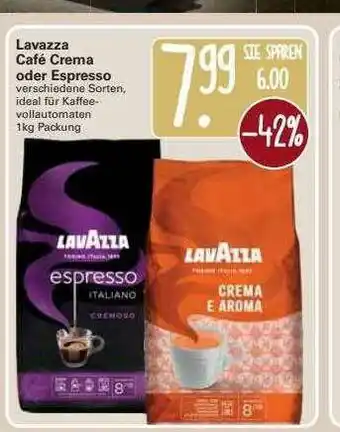 WEZ Lavazza Café Crema Oder Espresso Angebot