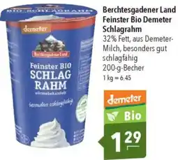 CITTI Markt Berchtesgadener Land Feinster Bio Demeter Schlagrahm Angebot