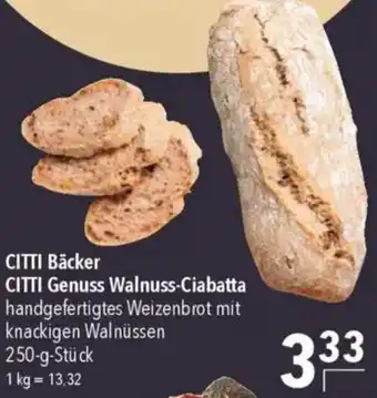 CITTI Markt CITTI Bäcker CITTI Genuss Walnuss-Ciabatta Angebot