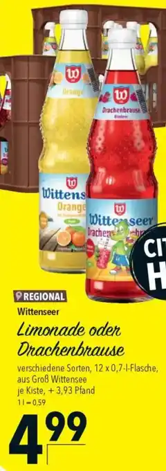 CITTI Markt Wittenseer Limonade oder Drachenbrause Angebot