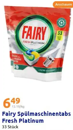 Action Fairy Spülmaschinentabs Fresh Platinum Angebot