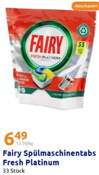 Action Fairy Spülmaschinentabs Fresh Platinum Angebot