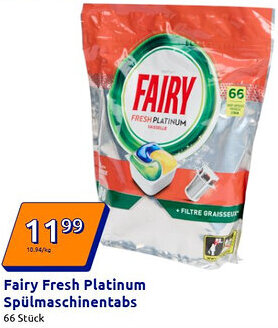 Action Fairy Fresh Platinum Spülmaschinentabs Angebot