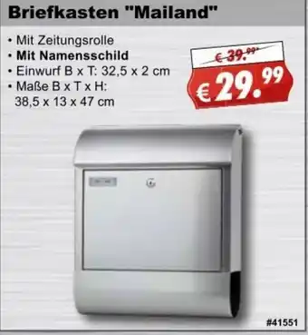 Stabilo Fachmarkt Briefkasten Mailand Angebot