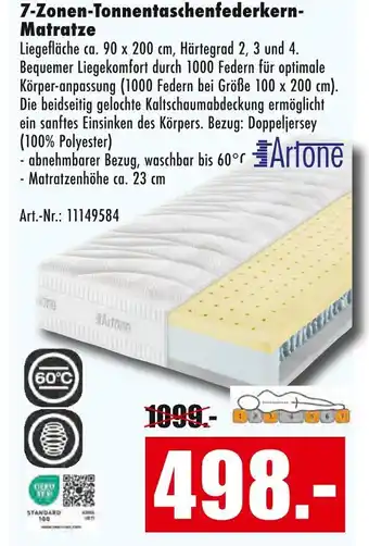 Möbel Mahler Artone 7-zonen-tonnentaschenfederkern-matratze Angebot