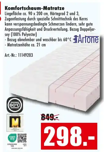 Möbel Mahler Artone komfortschaum-matratze Angebot