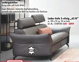 Möbel Mahler Leder-sofa 3-sitzig „62 n“ Angebot