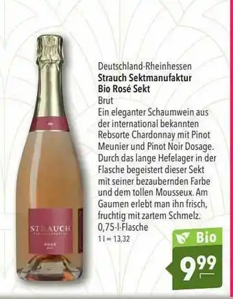 CITTI Markt Strauch Sekt Sektmanufaktur Bio Rosé Sekt Angebot