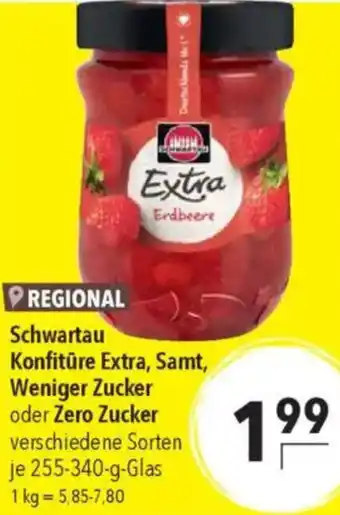 CITTI Markt Schwartau Konfitüre Extra, Samt, Weniger Zucker oder Zero Zucker Angebot