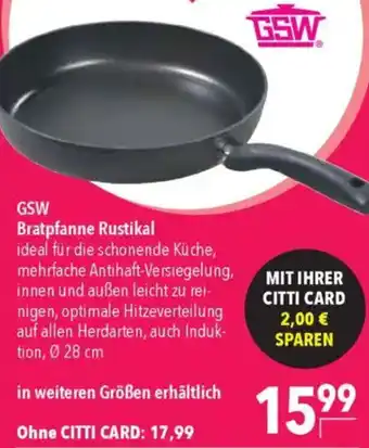 CITTI Markt GSW Bratpfanne Rustikal Angebot