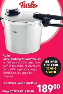 CITTI Markt Fissler Schnellkochtopf Vitavit Premium Angebot