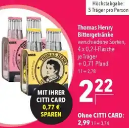 CITTI Markt Thomas Henry Bittergetränke Angebot