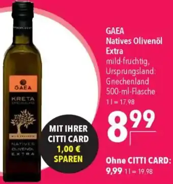 CITTI Markt GAEA Natives Olivenöl Extra Angebot