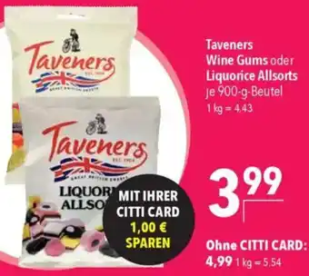 CITTI Markt Taveners Wine Gums oder Liquorice Allsorts Angebot