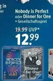 Rossmann Nobody Is Perfect Oder Dinner For One Angebot