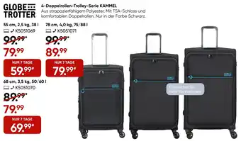 Galeria GLOBE TROTTER 4-Doppelrollen-Trolley-Serie KAMMEL Angebot
