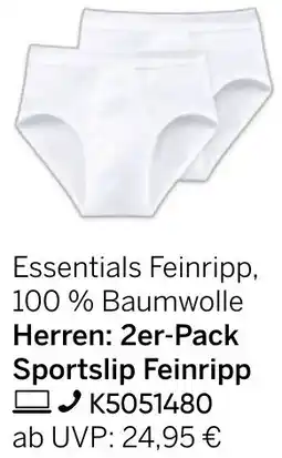 Galeria Herren: 2er-Pack Sportslip Feinripp Angebot