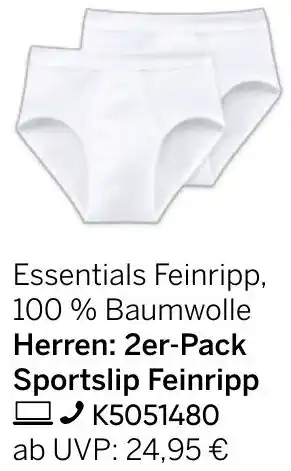 Galeria Herren: 2er-Pack Sportslip Feinripp Angebot