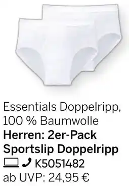 Galeria Herren: 2er-Pack Sportslip Doppelripp Angebot