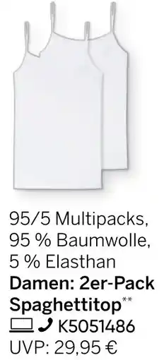 Galeria Damen: 2er-Pack Spaghettitop Angebot