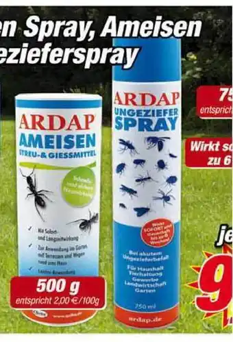 Posten Börse Ardap Ameisenstreu- Giessmittel Oder Ungeziefer Spray 500g Angebot