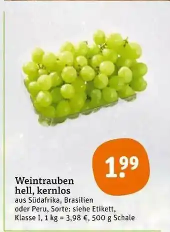 tegut Weintrauben Hell, Kernlos Angebot