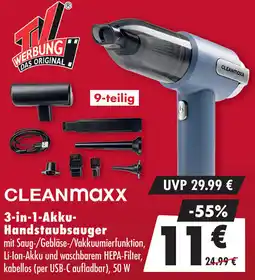 Mäc Geiz CLEANMaxx 3-in-1-Akku- Handstaubsauger Angebot