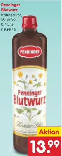 Netto Marken-Discount Penninger Blutwurz Kräuter-Likör Angebot