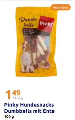 Action Pinky hundesnacks dumbbells mit ente Angebot