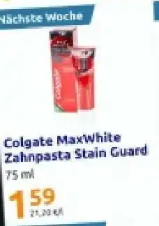 Action Colgate maxwhite zahnpasta stain guard Angebot