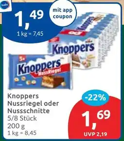 Budni Knoppers Nussriegel oder Nussschnitte Angebot